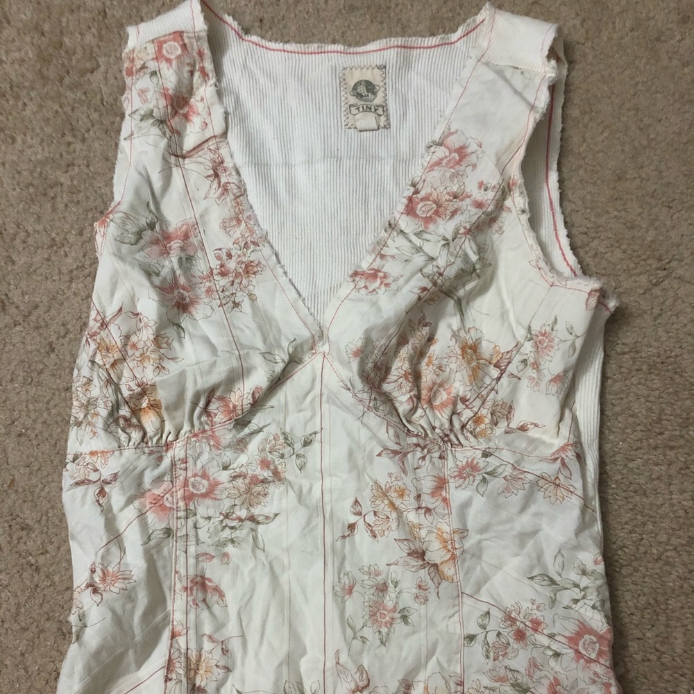 Floral White Tank Top